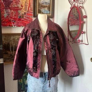hillgolf pro burgundy red bomber zip up jacket